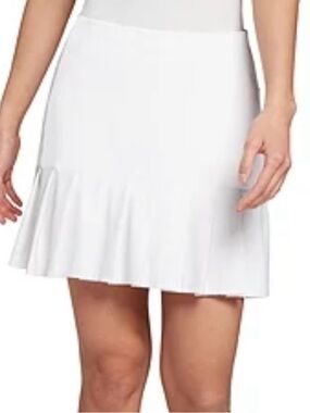 Lady Hagen Size L White Pleated Athletic Skort Shorts Tummy Control Pockets New